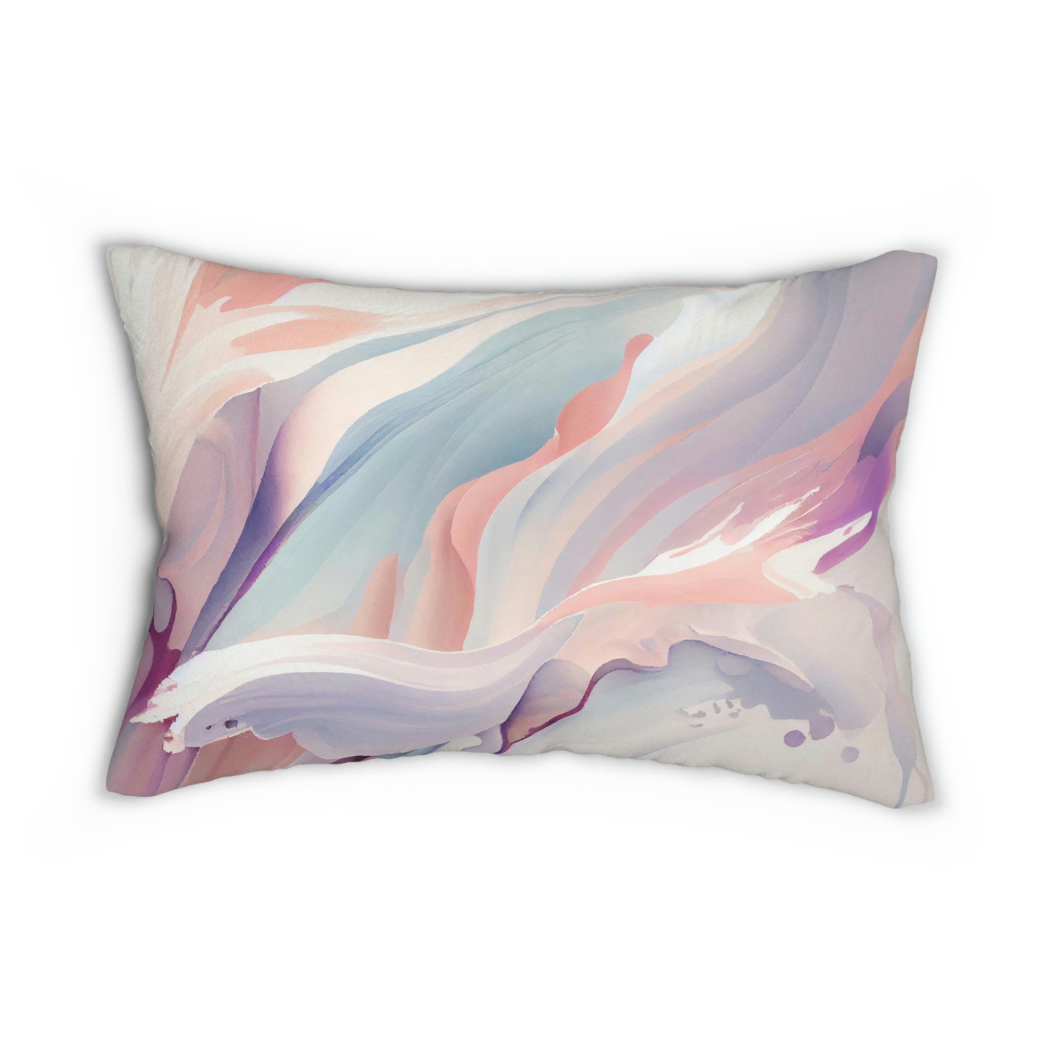 Abstract Lumbar Pillow | Pastel Blue Peach