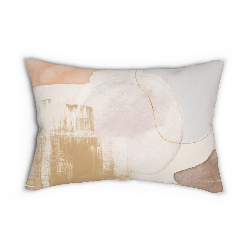Abstract Boho Lumbar Pillow | Beige Brown Blush Pink
