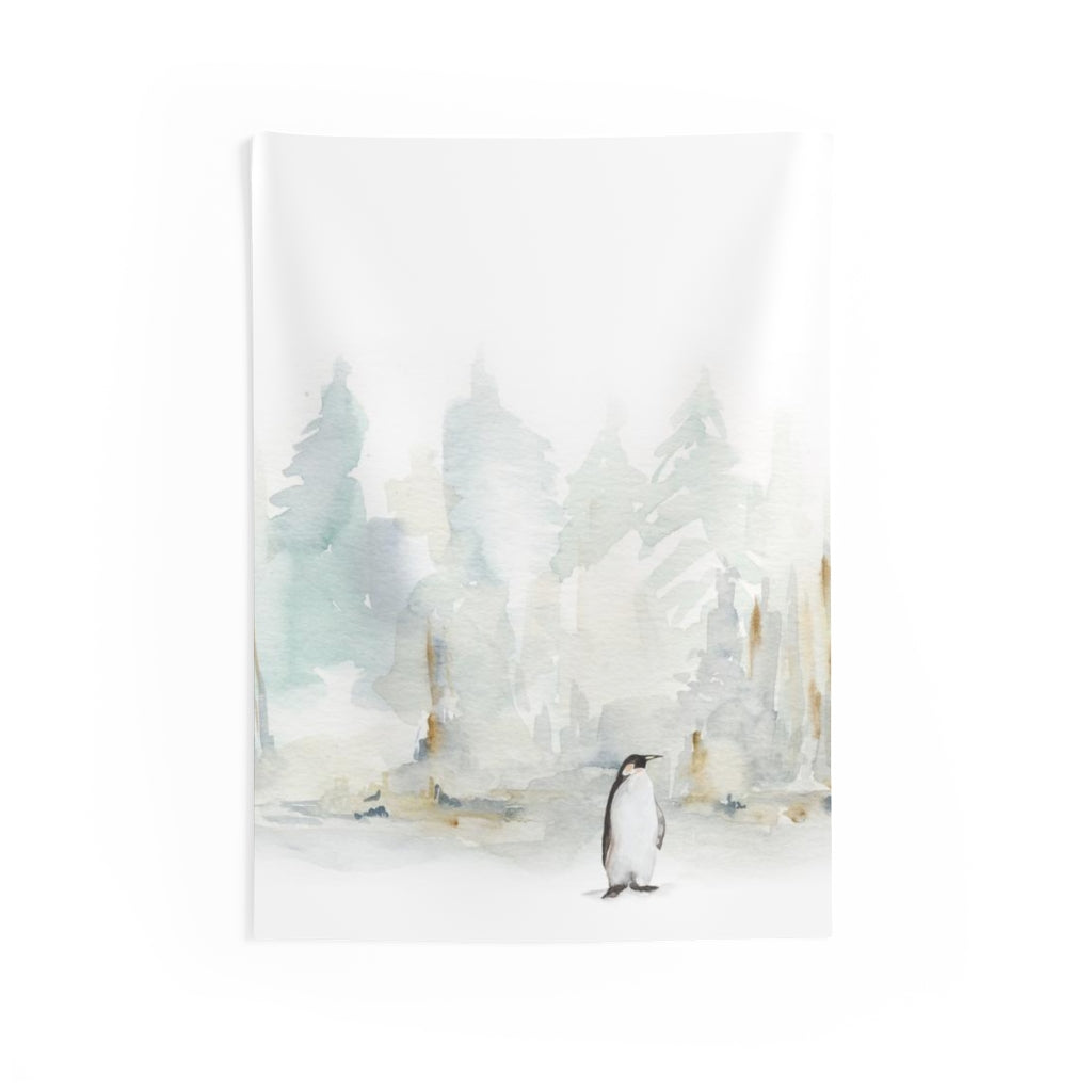 Landscape Tapestry | Winter Penguin Blue White