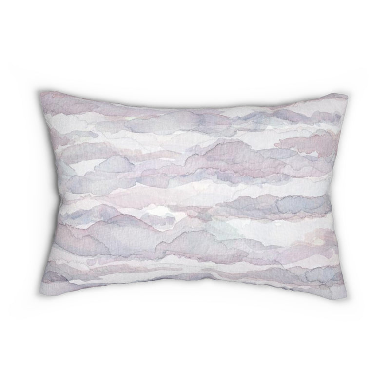 Abstract Boho Lumbar Pillow | Purple White