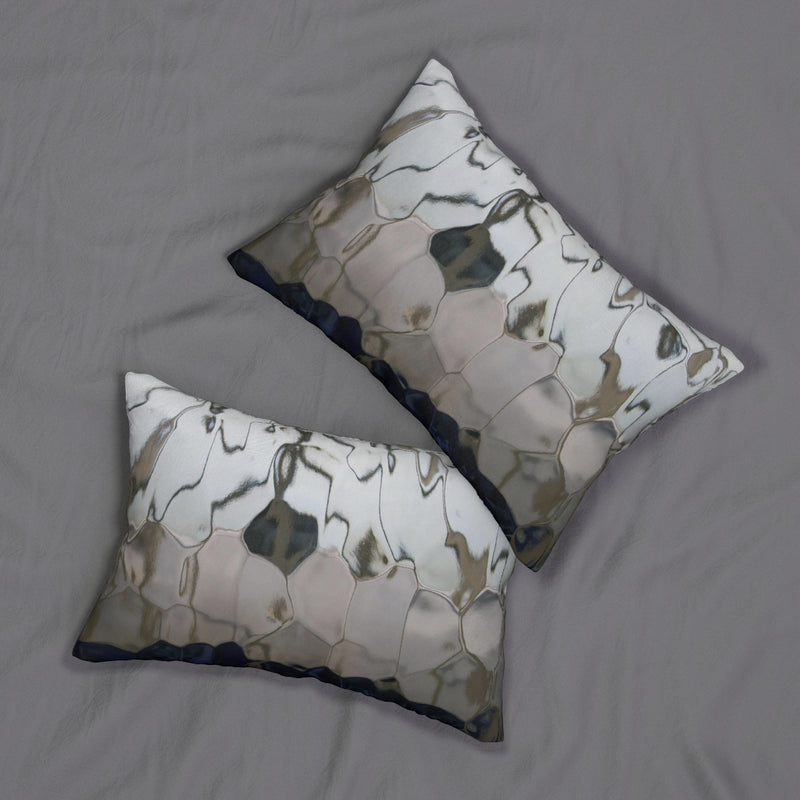 Abstract Lumbar Pillow | Beige Blue