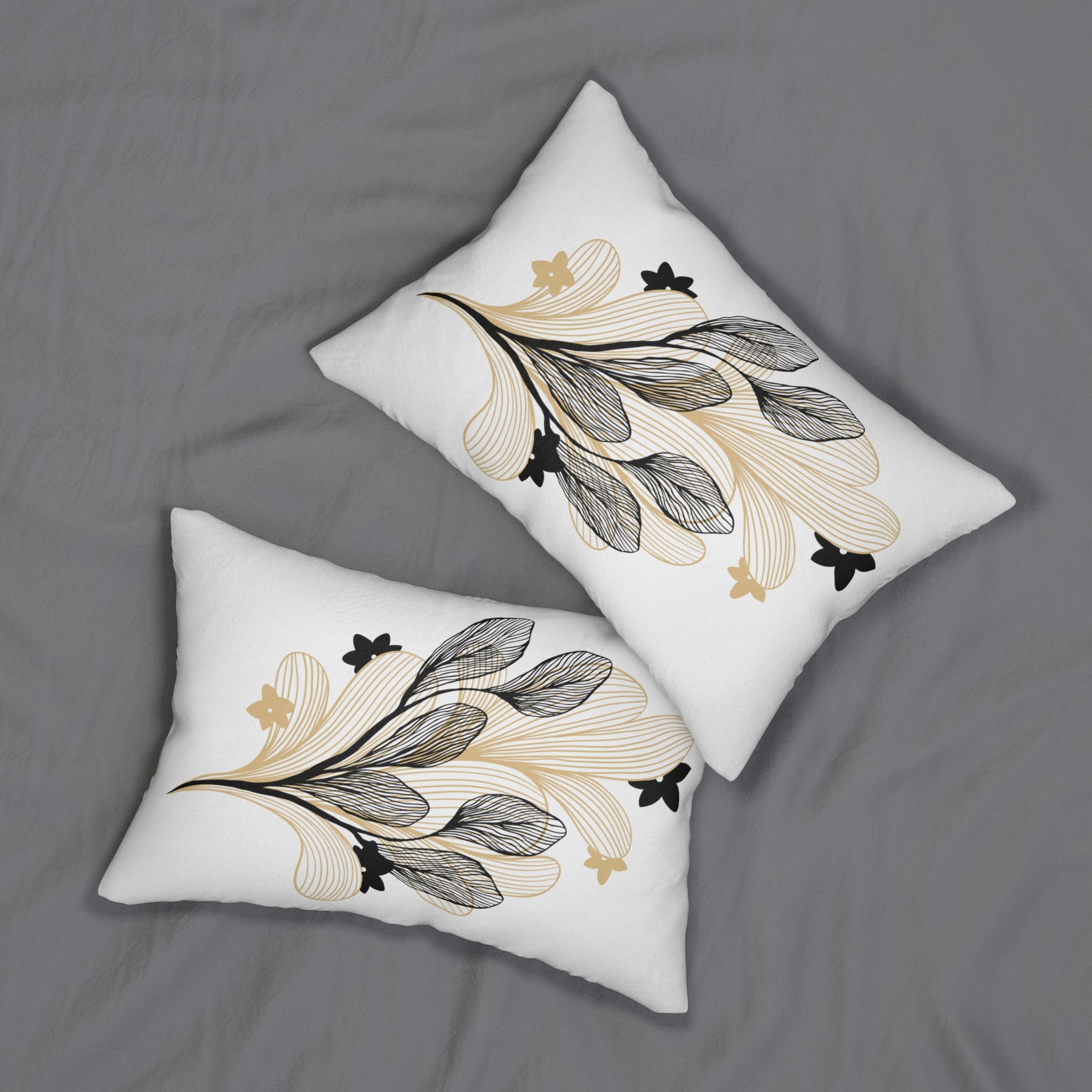 Abstract Floral Lumbar Pillow