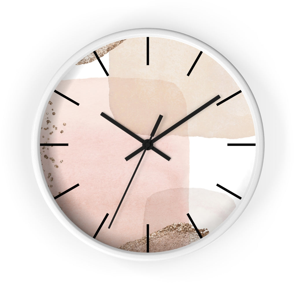 Wood,  Wall Clock, Pastel, Blush Pink 10"