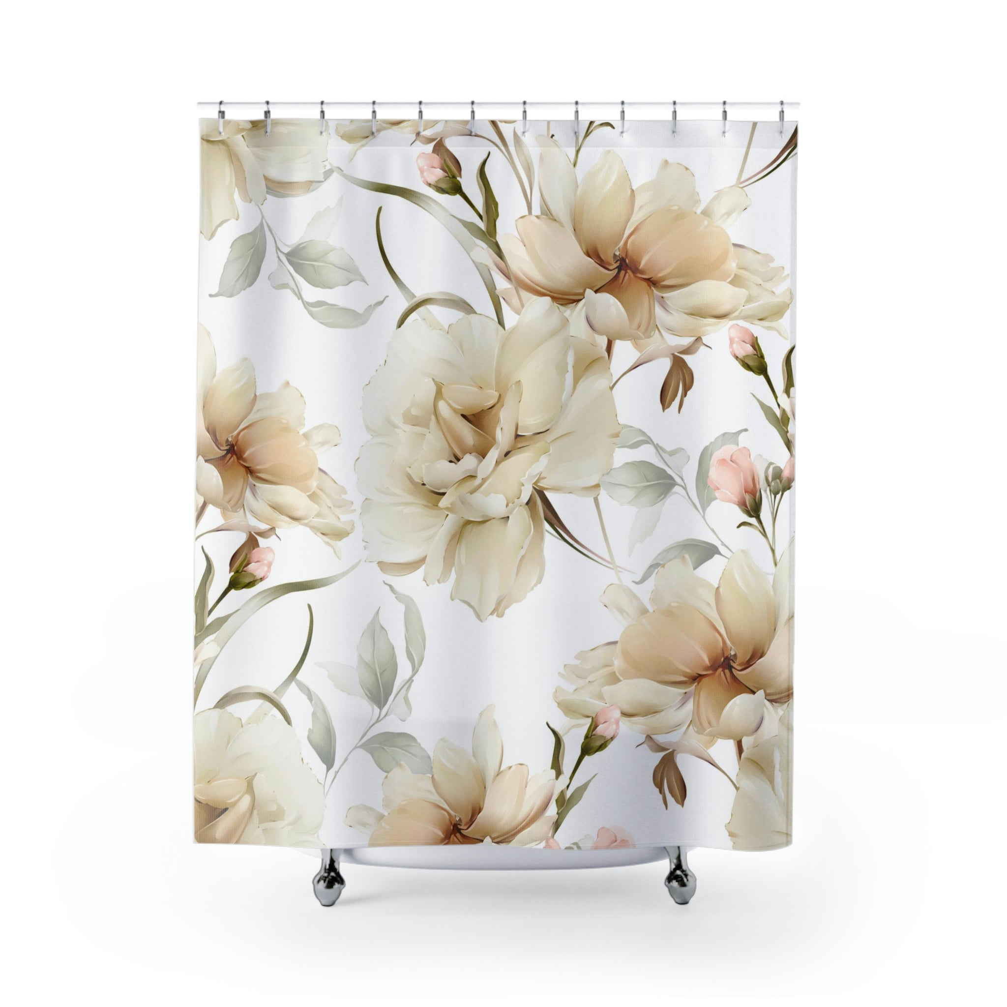 modern boho fabric shower curtain