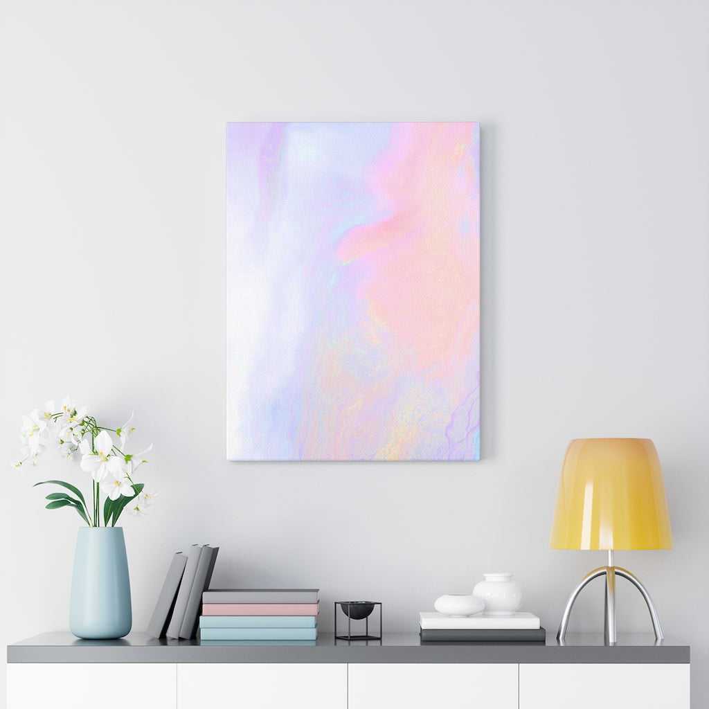 ABSTRACT WALL CANVAS ART | White Pink Orange Purple