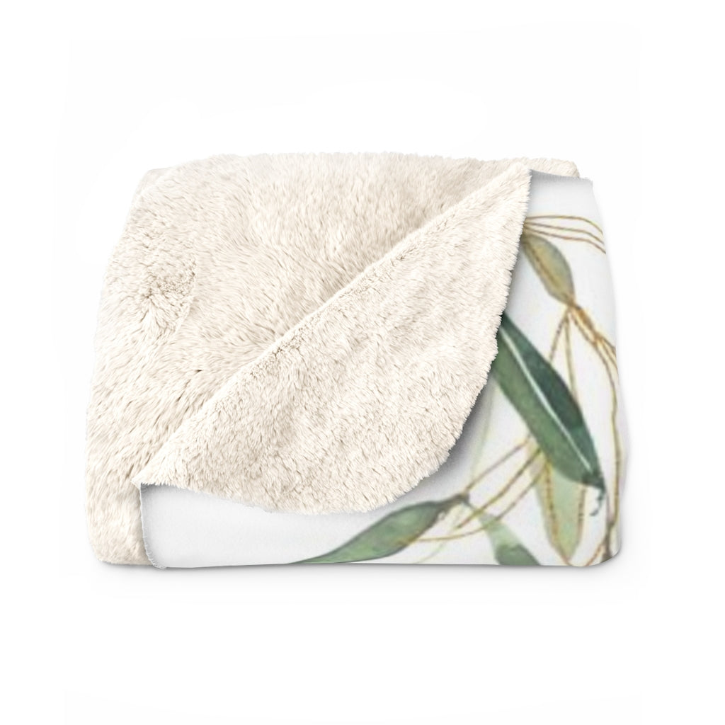 Floral Comfy Blanket | Sage Green Leaves