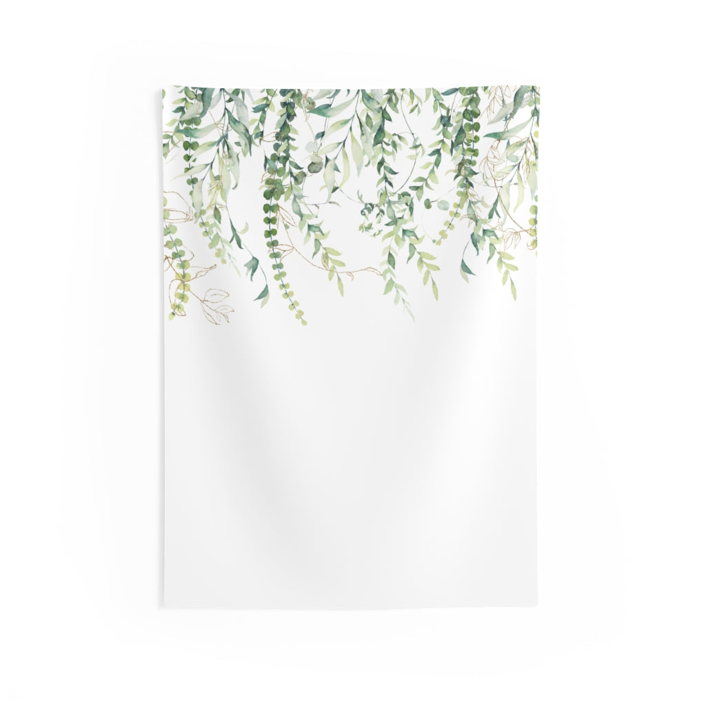 Eucalyptus Floral Tapestry, Green White