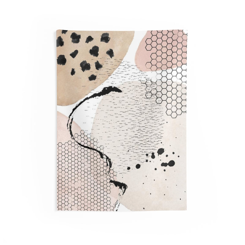 Abstract Tapestry | Beige Blush Pink Black