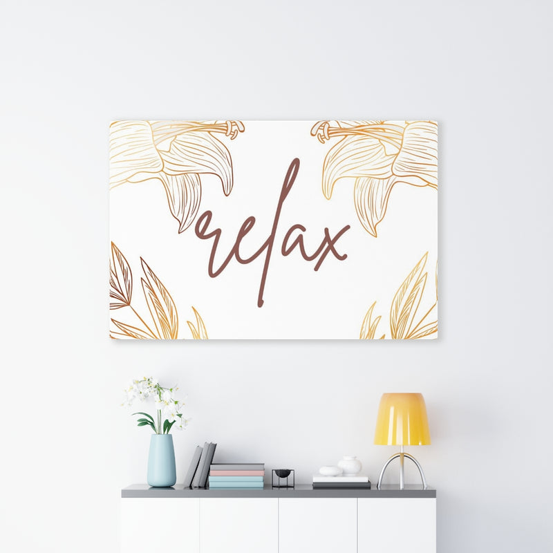 FLORAL WALL CANVAS ART | With Saying | White Beige Leaves