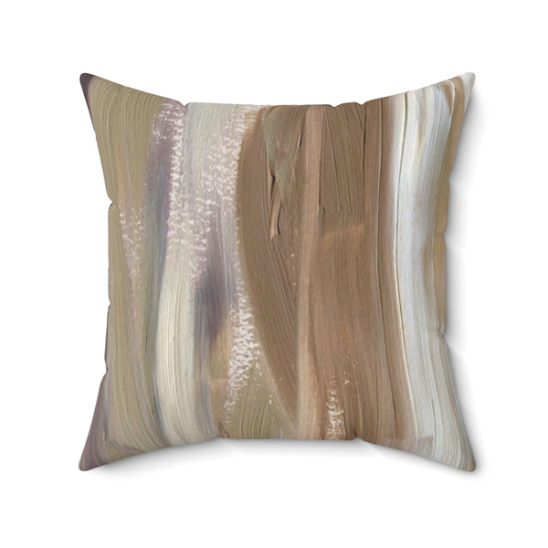 Abstract Pillow Cover | Brown Beige White