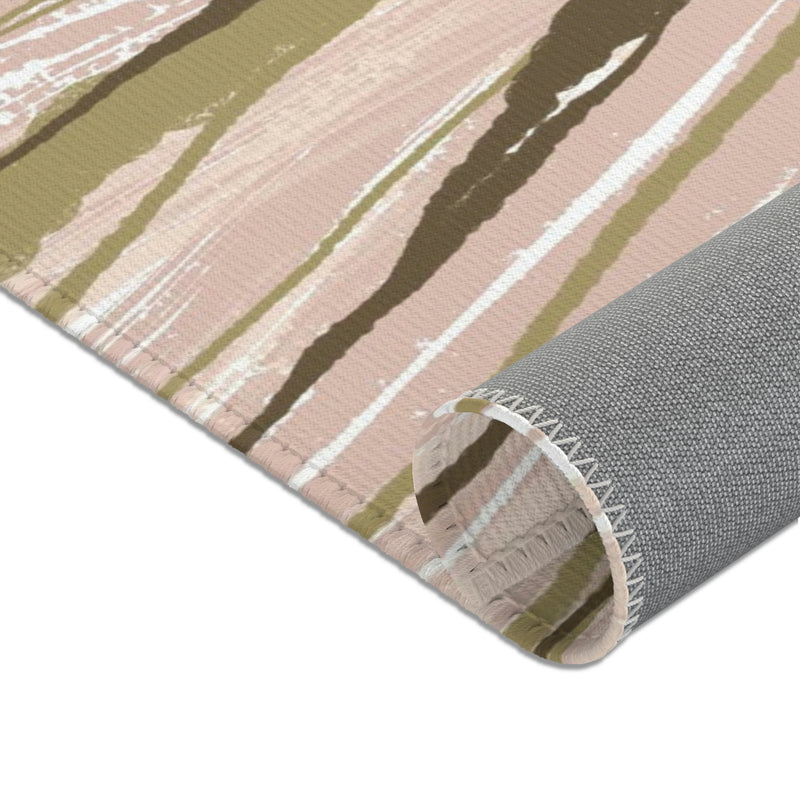 Abstract Area Rug | Blush Pink Green