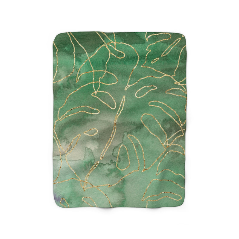 Green Gold Ombre, Floral Botanical Blanket