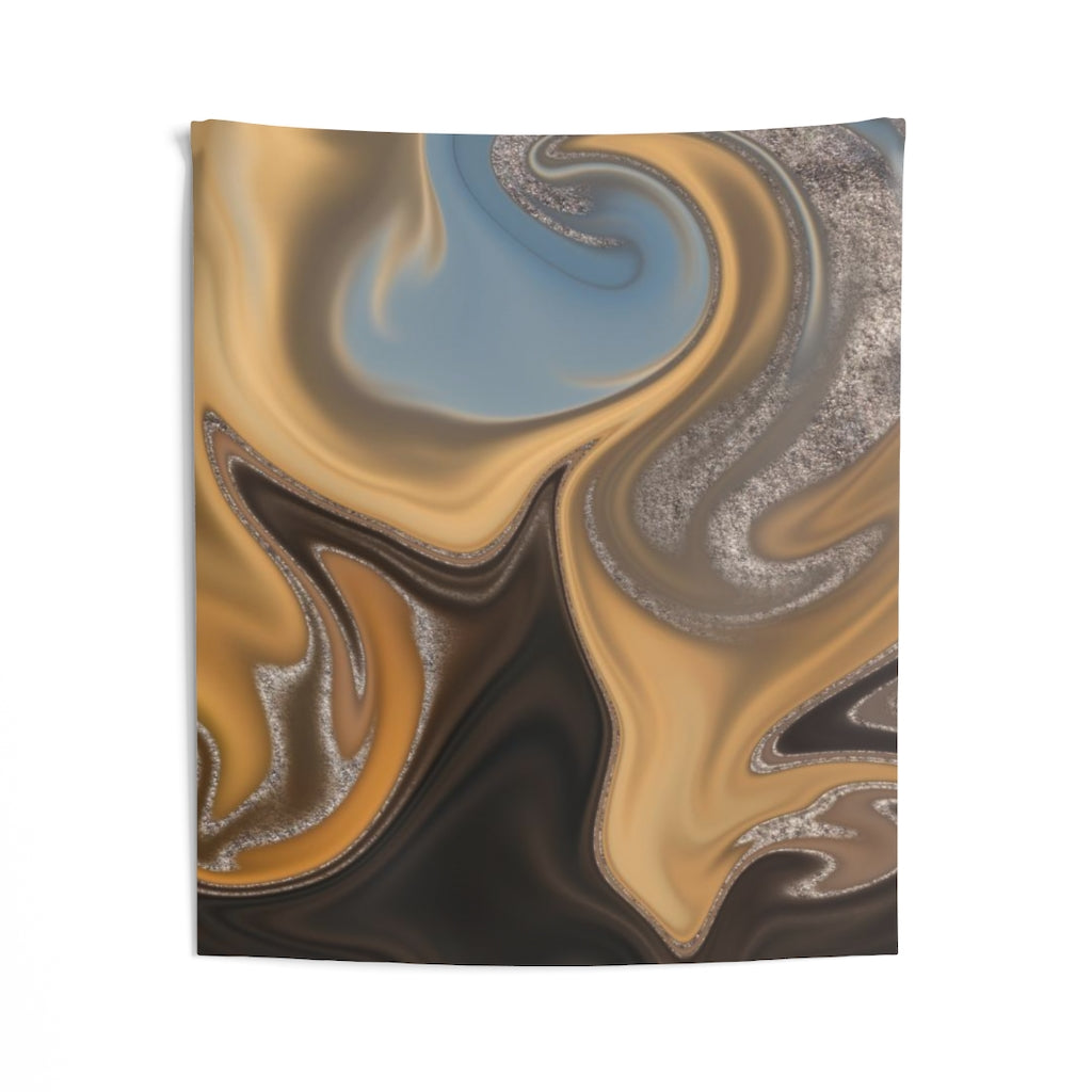 Abstract Tapestry | Yellow Brown Silver