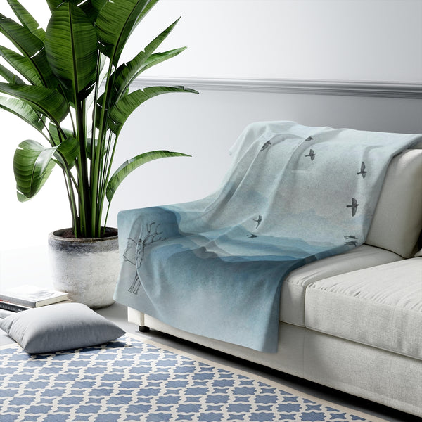 Abstract Comfy Blanket | Blue Green Hills