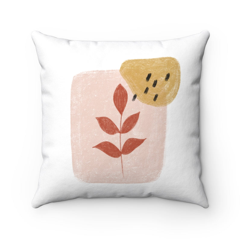 Boho Pillow Cover | Pink Brown Leaves