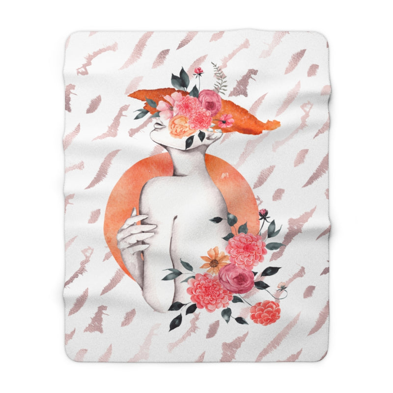 Floral Blanket | Female Art | Pink Orange
