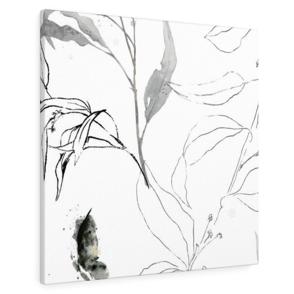 FLORAL WALL CANVAS ART | White Grey Black