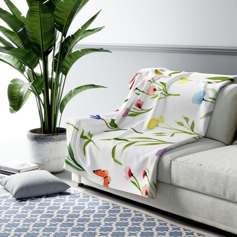Floral Comfy Blanket | Lavander Butterflies