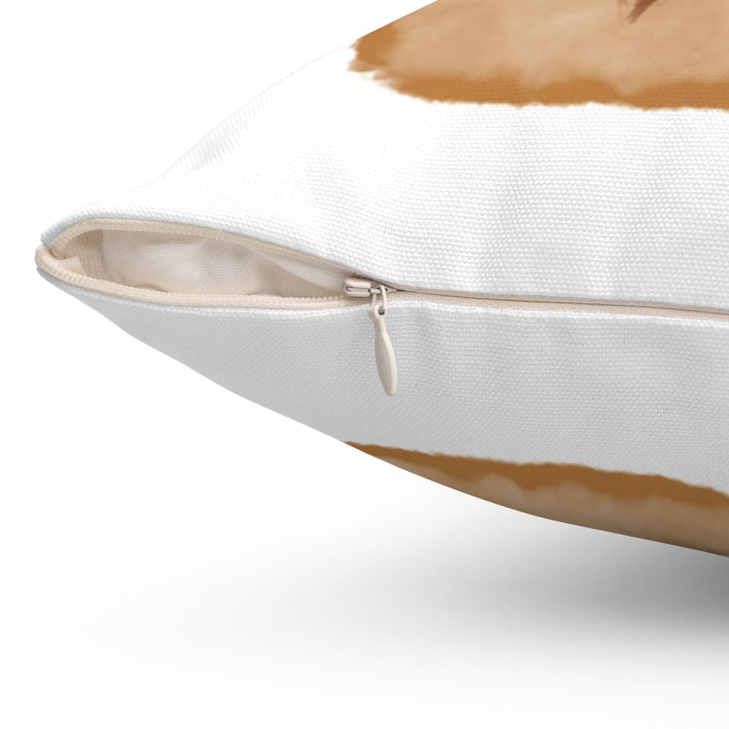 Boho Pillow Cover | Cream Brown Leaves