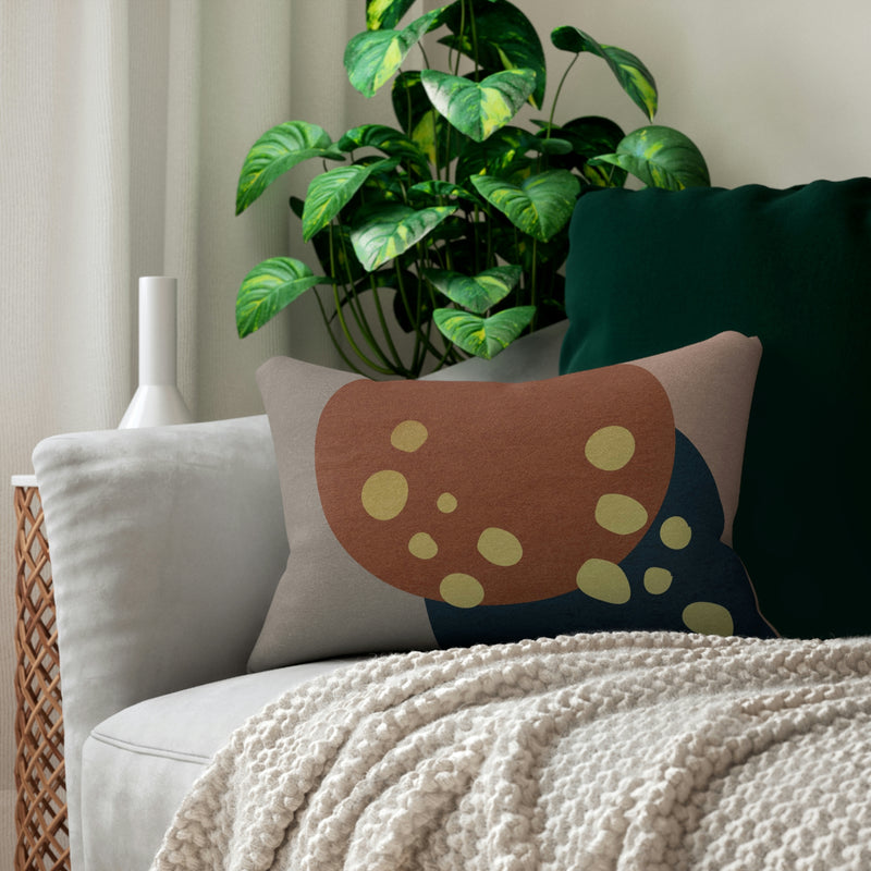 Boho Lumbar Pillow | Earthy Rust Abstract