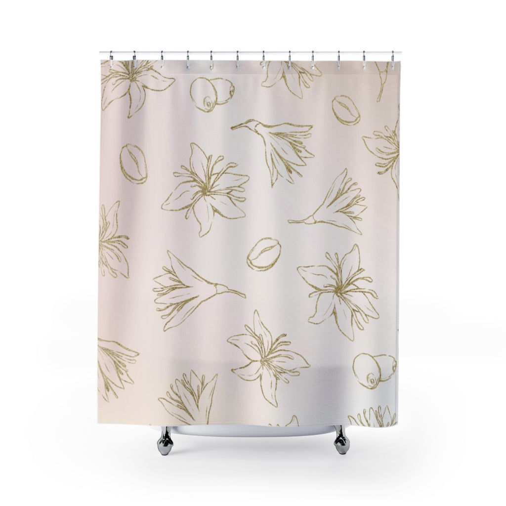 modern boho fabric shower curtain