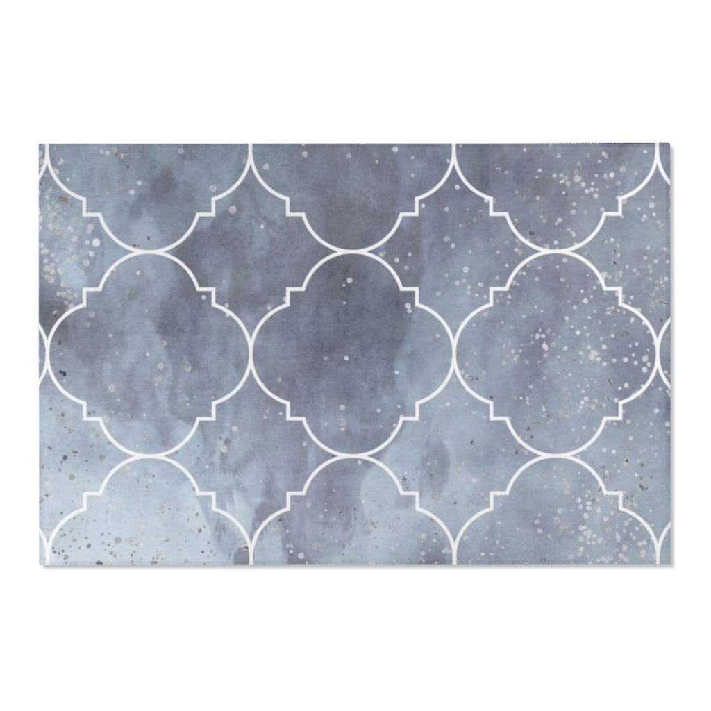 Art Deco Area Rug | Denim Blue