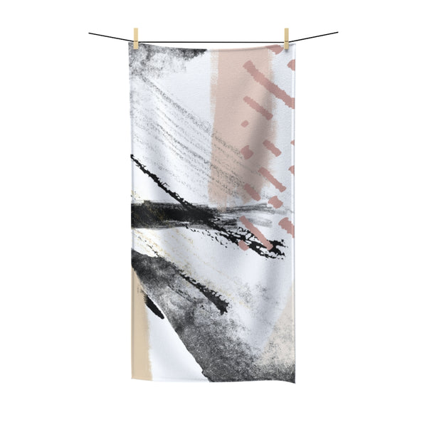 Abstract Bath Towel | Dusty Pink White Black