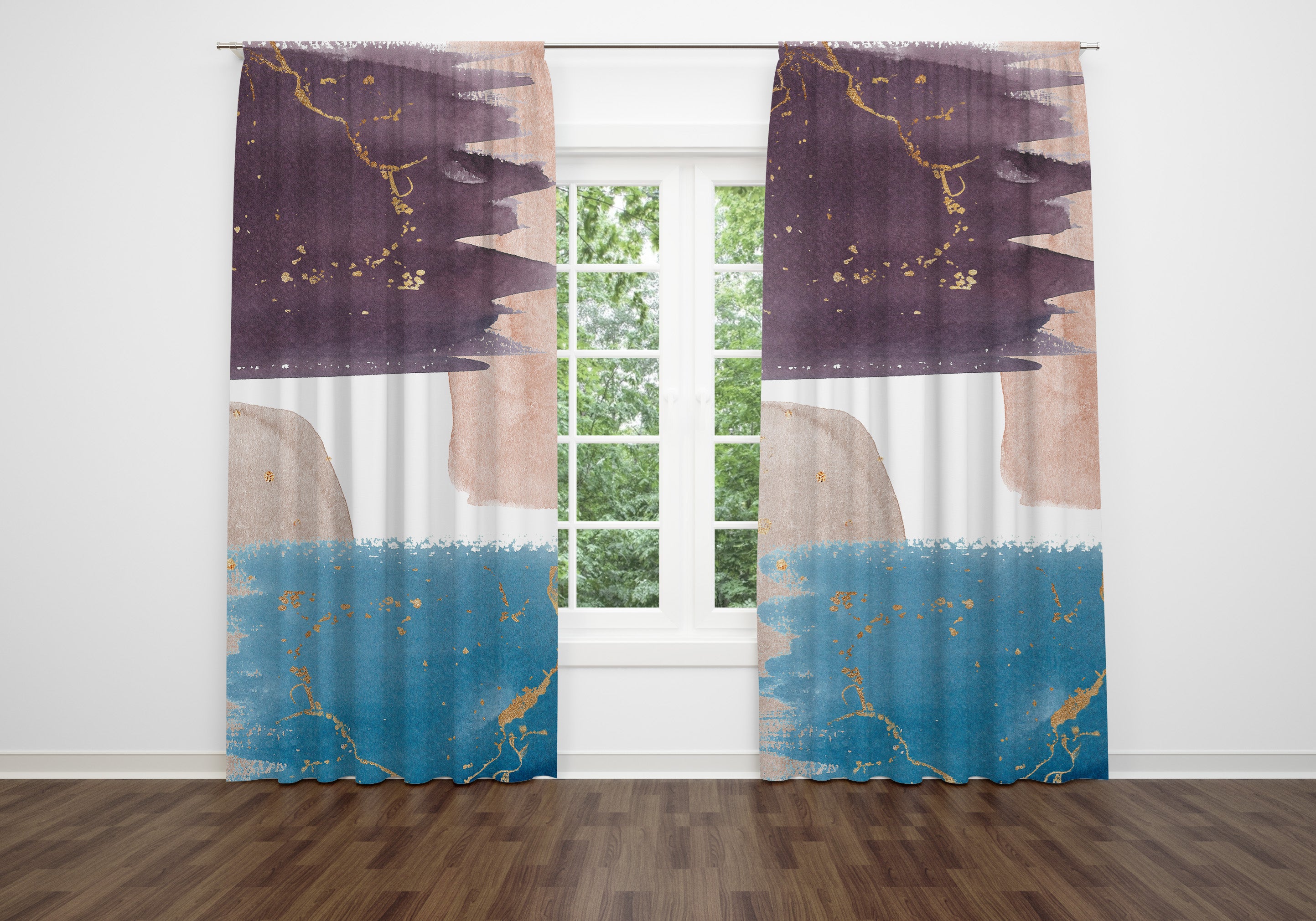 modern abstract, unique window curtains