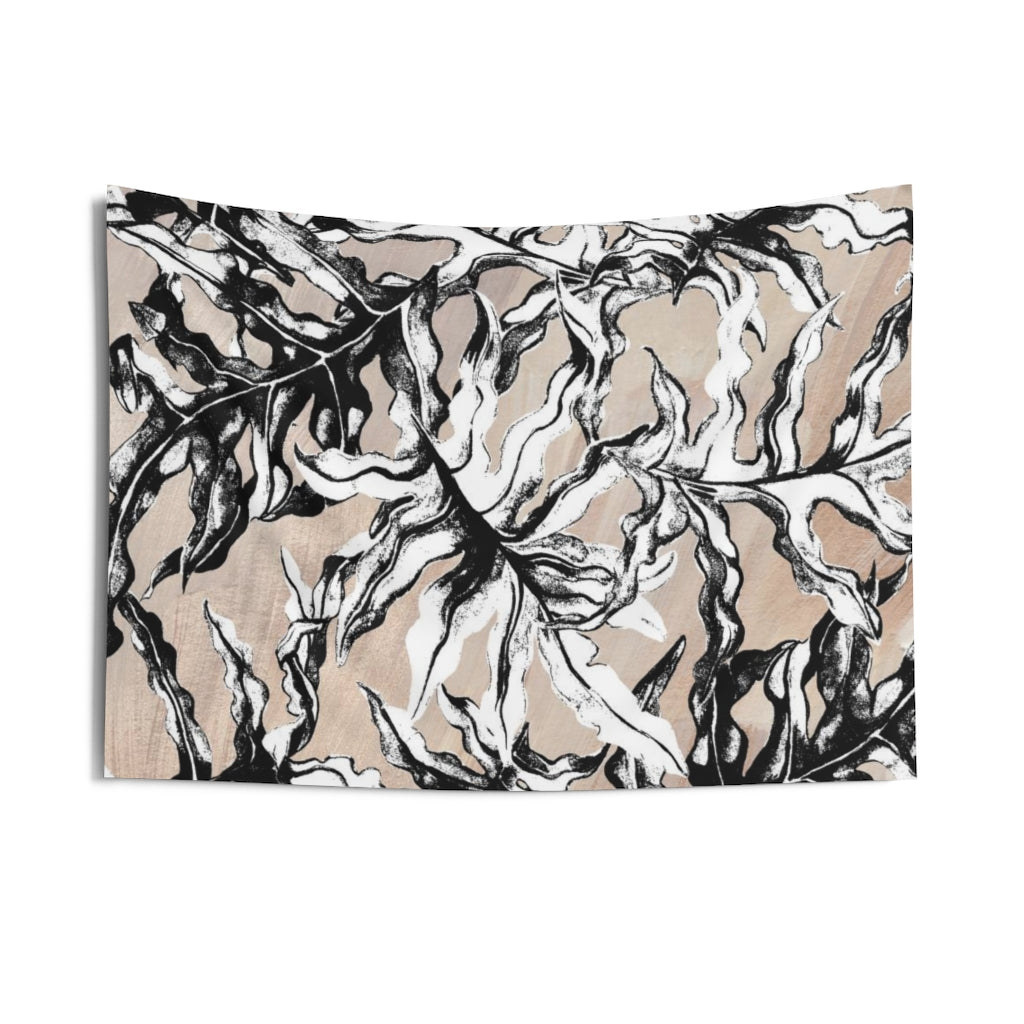 Floral Tapestry | Beige Black White