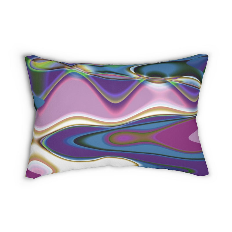 Abstract Lumbar Pillow | Purple Blue White