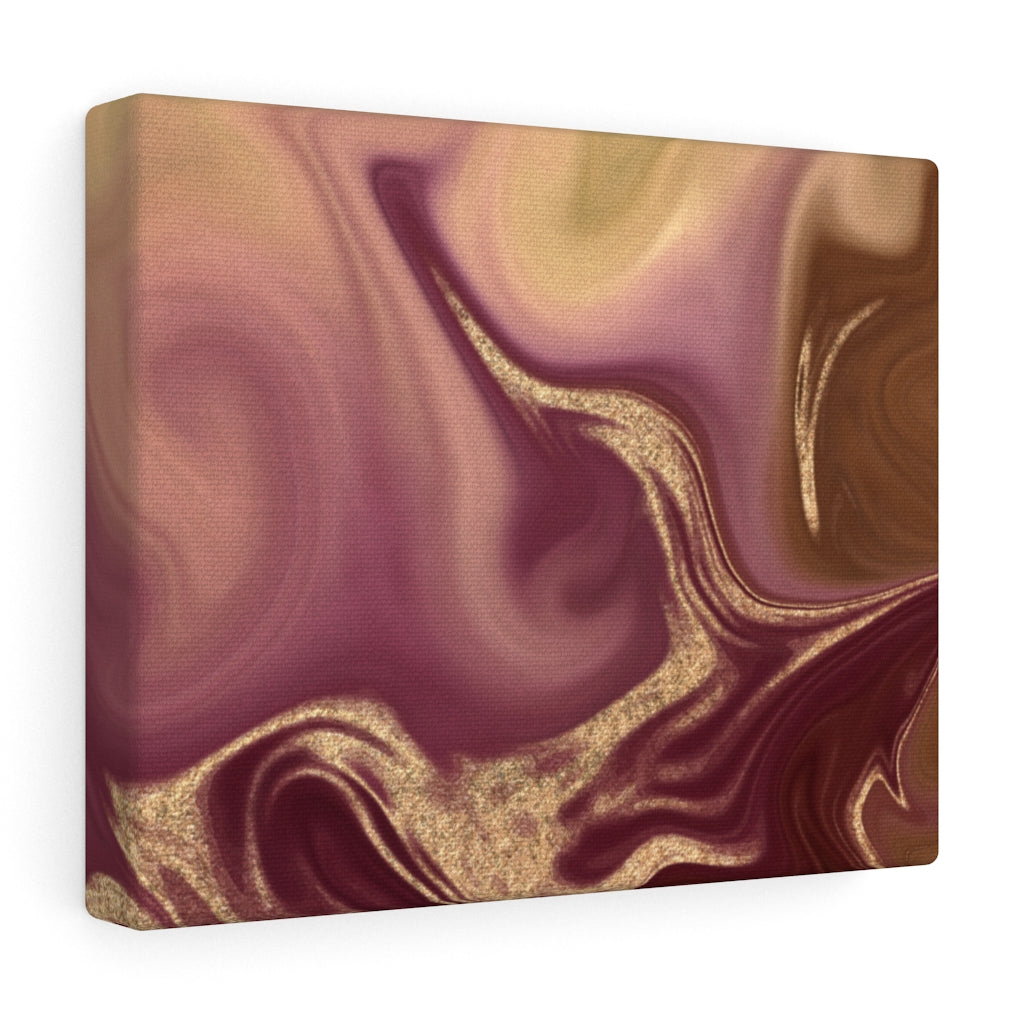 ABSTRACT WALL CANVAS ART | Burgundy Gold Marble