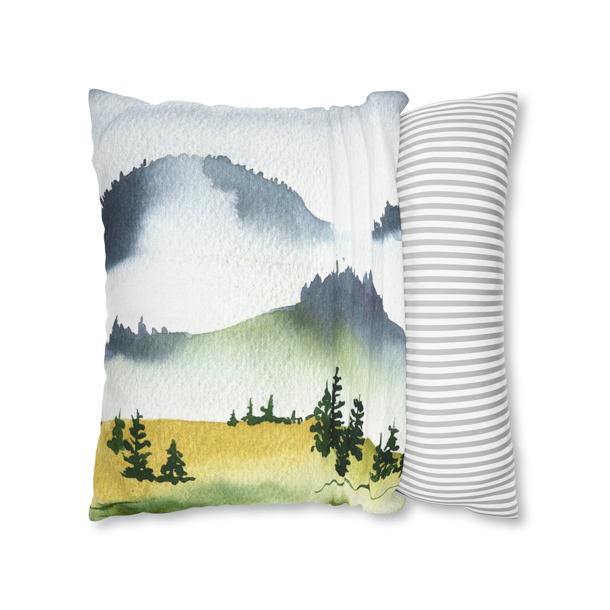 Floral Boho Pillow Cover | Mountain Green Trees