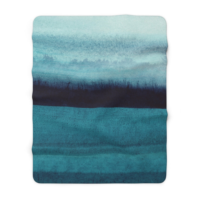 Navy Sky Blue, Modern Abstract, Blanket