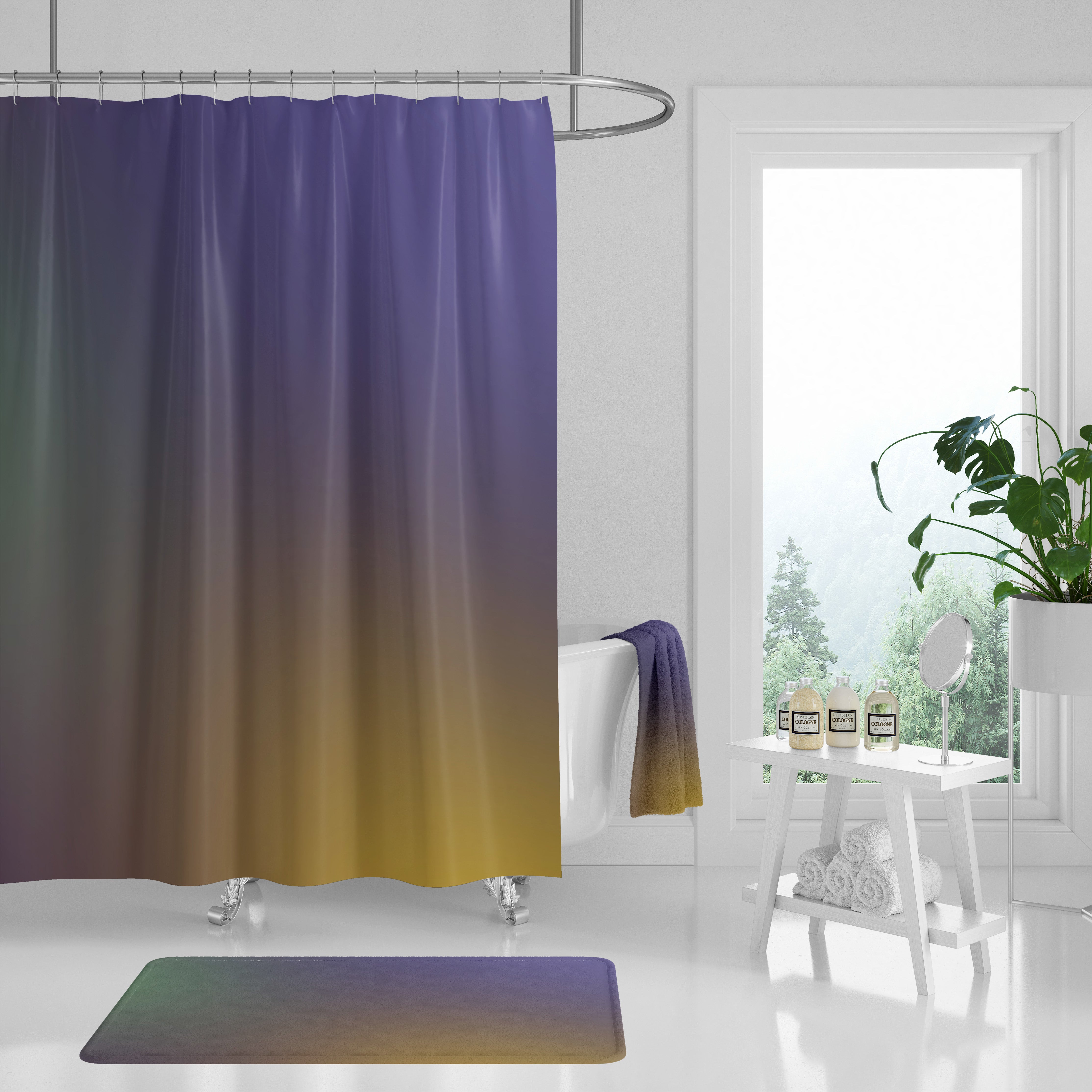 modern boho fabric shower curtain