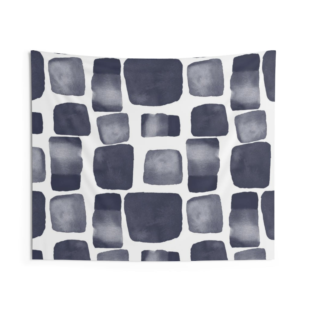 Abstract Tapestry | Navy Blue White