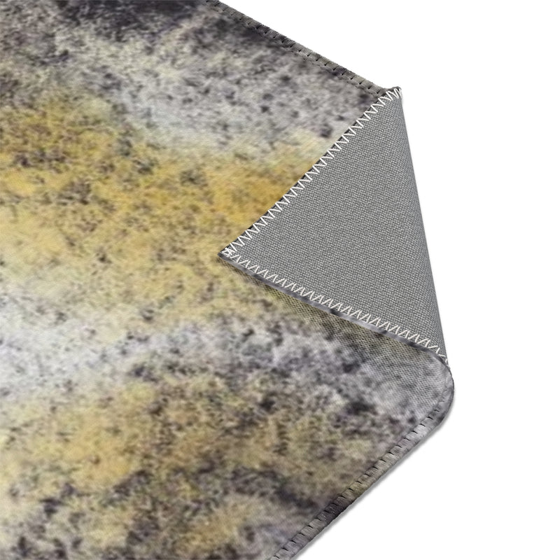 Abstract Area Rug | Grey Yellow Ombre