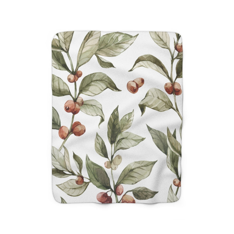 Floral Blanket | white green | coffee botanicals