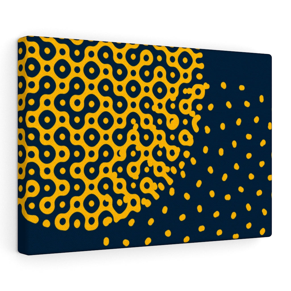 ABSTRACT WALL CANVAS ART | Navy Blue Yellow