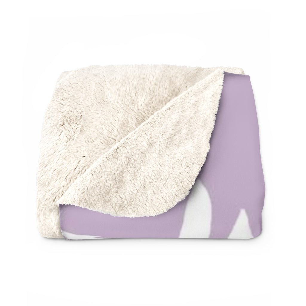 Floral Comfy Blanket | Lavander Lilac White Leaves