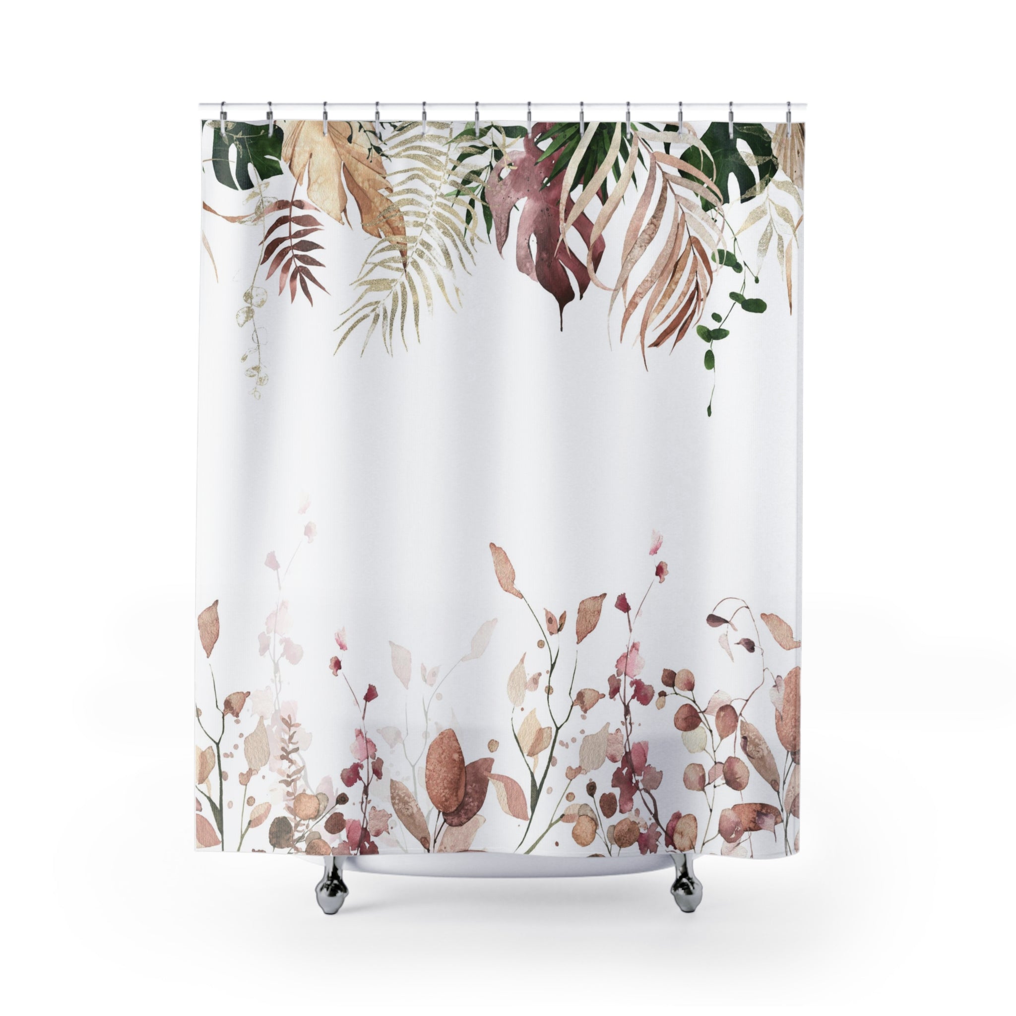 modern boho fabric shower curtain