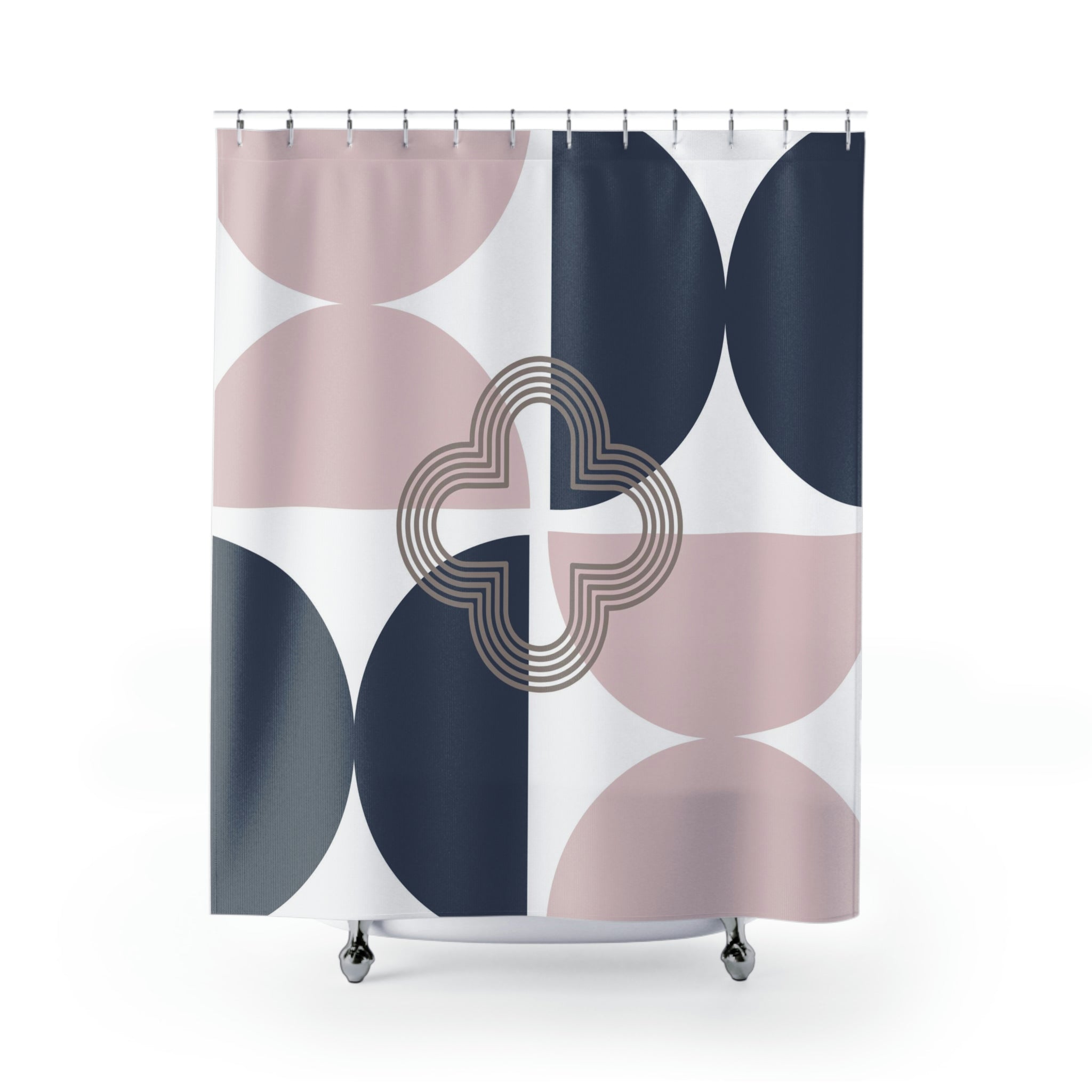 modern boho fabric shower curtain