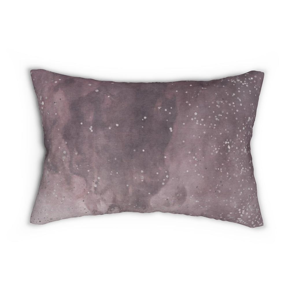 Abstract Boho Lumbar Pillow | Wine Purple Silver