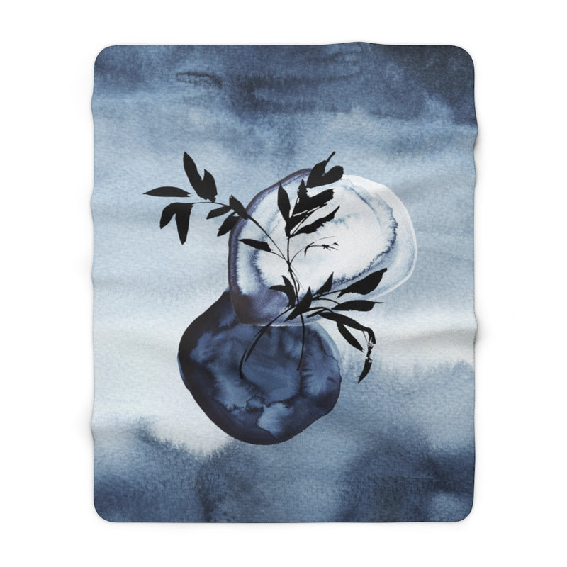 Floral Blanket | Navy Blue Ombre