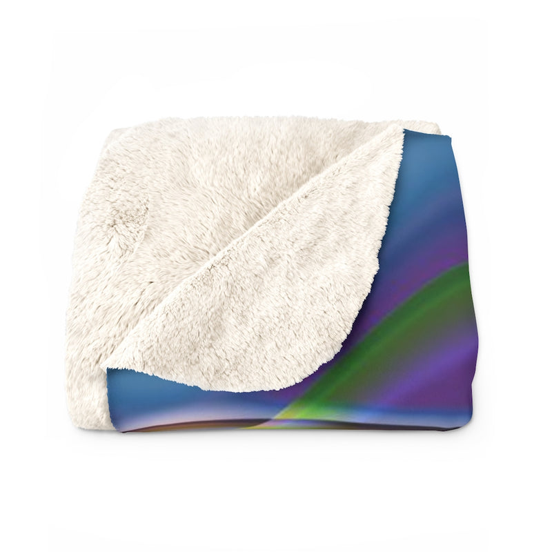 Abstract Comfy Blanket | Blue Purple Green Swerve Lines