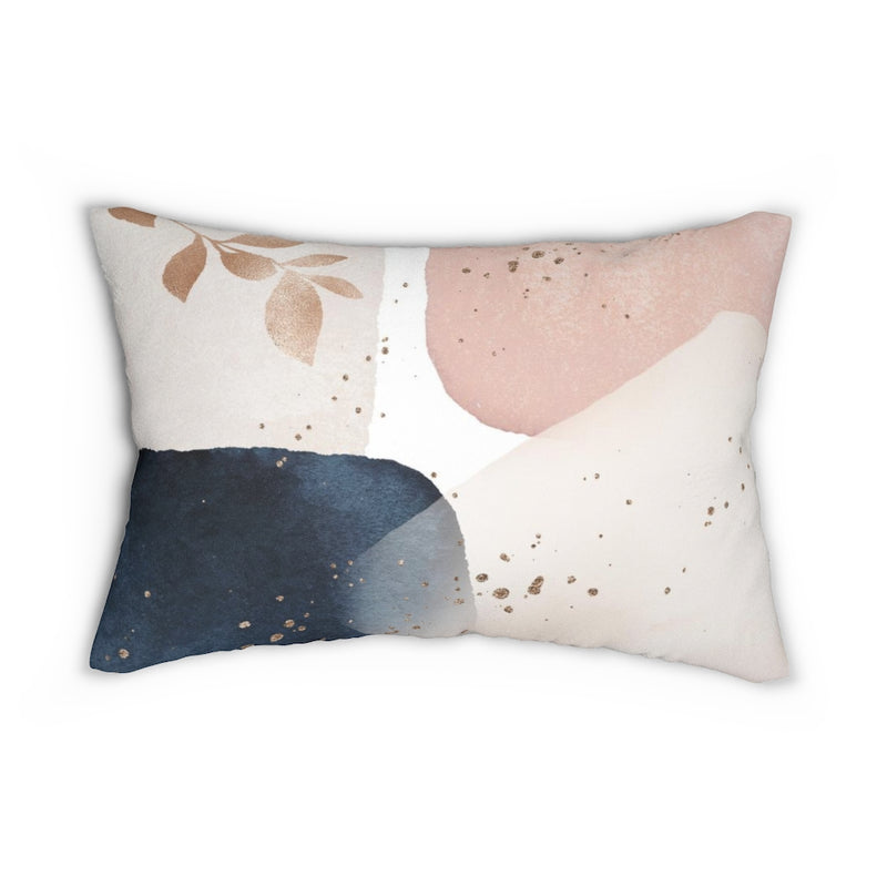 Abstract Boho Lumbar Pillow | Navy Blue Cream Blush Pink