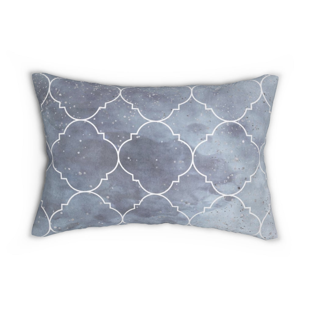 Art Deco Lumbar Pillow | Denim Blue