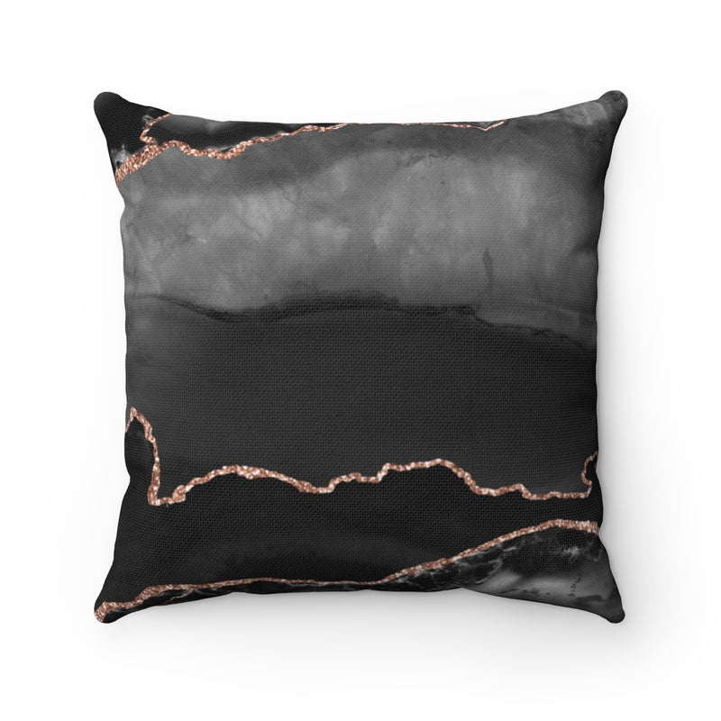 Abstract Boho Pillow Cover | Black Grey Gold