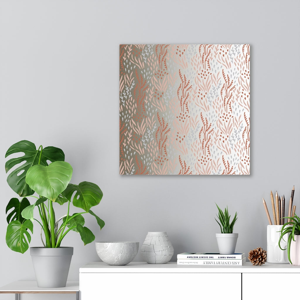 FLORAL CANVAS ART | Beige White Ombre