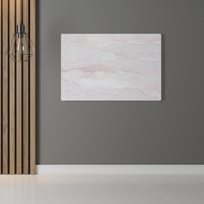Abstract Canvas Art | White Pastel Pink Clouds