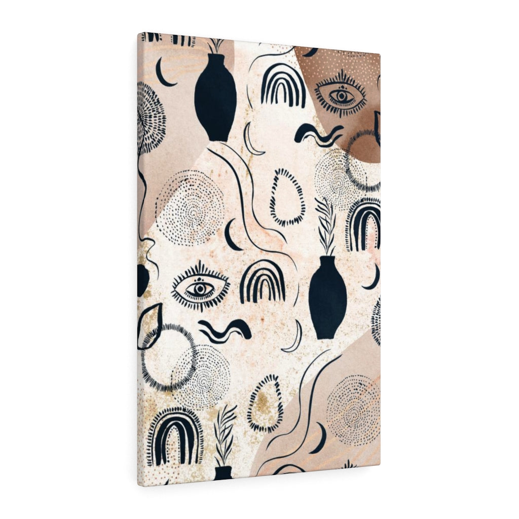 MYSTICAL WALL CANVAS ART | Beige Navy Blue Boho Eyes